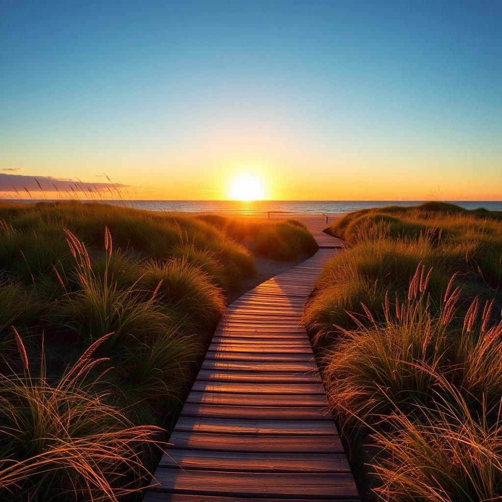Boardwalk leading to a sunrise — a path forward